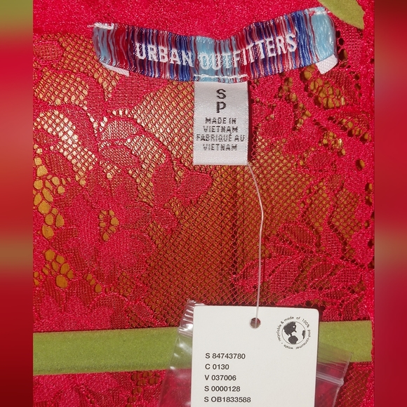 Urban Outfitters Connie Sheer Lace Mini Dress in Bright Red - Picture 8 of 9